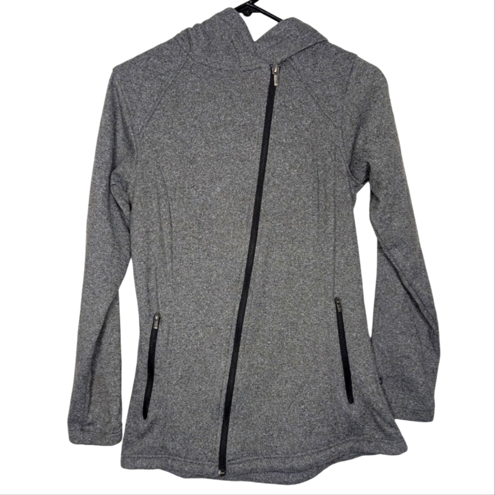Columbia Women's Gray Asymmetrical Zip Up Casual Jacket with Hood Size Small